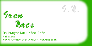 iren macs business card