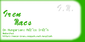 iren macs business card